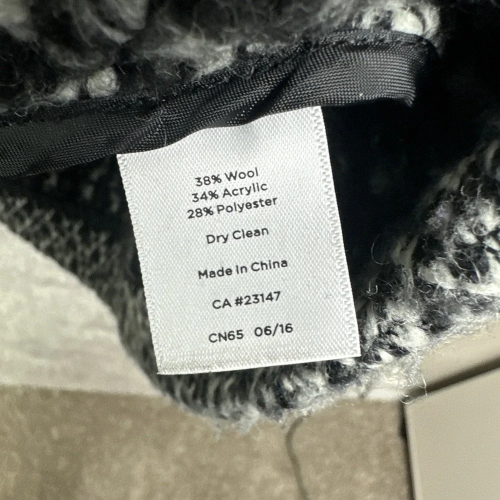Talbots Wool Blend Coatigan‎ Stand Collar Coat Sweater Women's Large Gray Boho